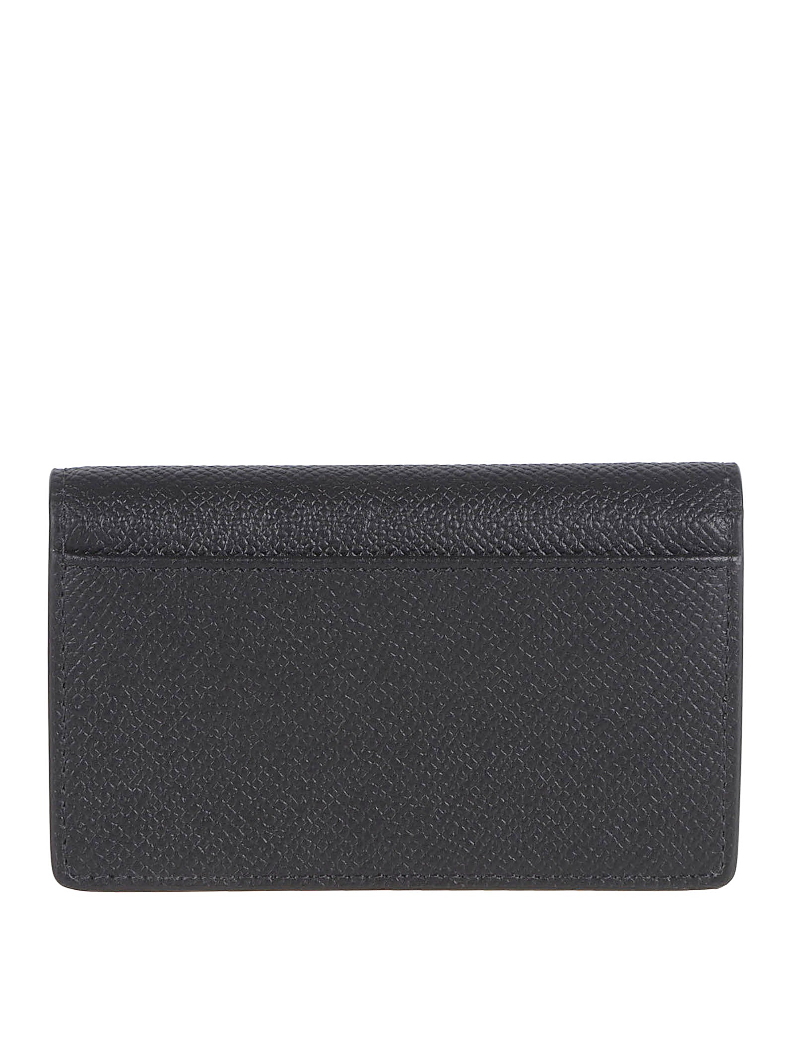 Textured Leather Wallet with Clip Closure