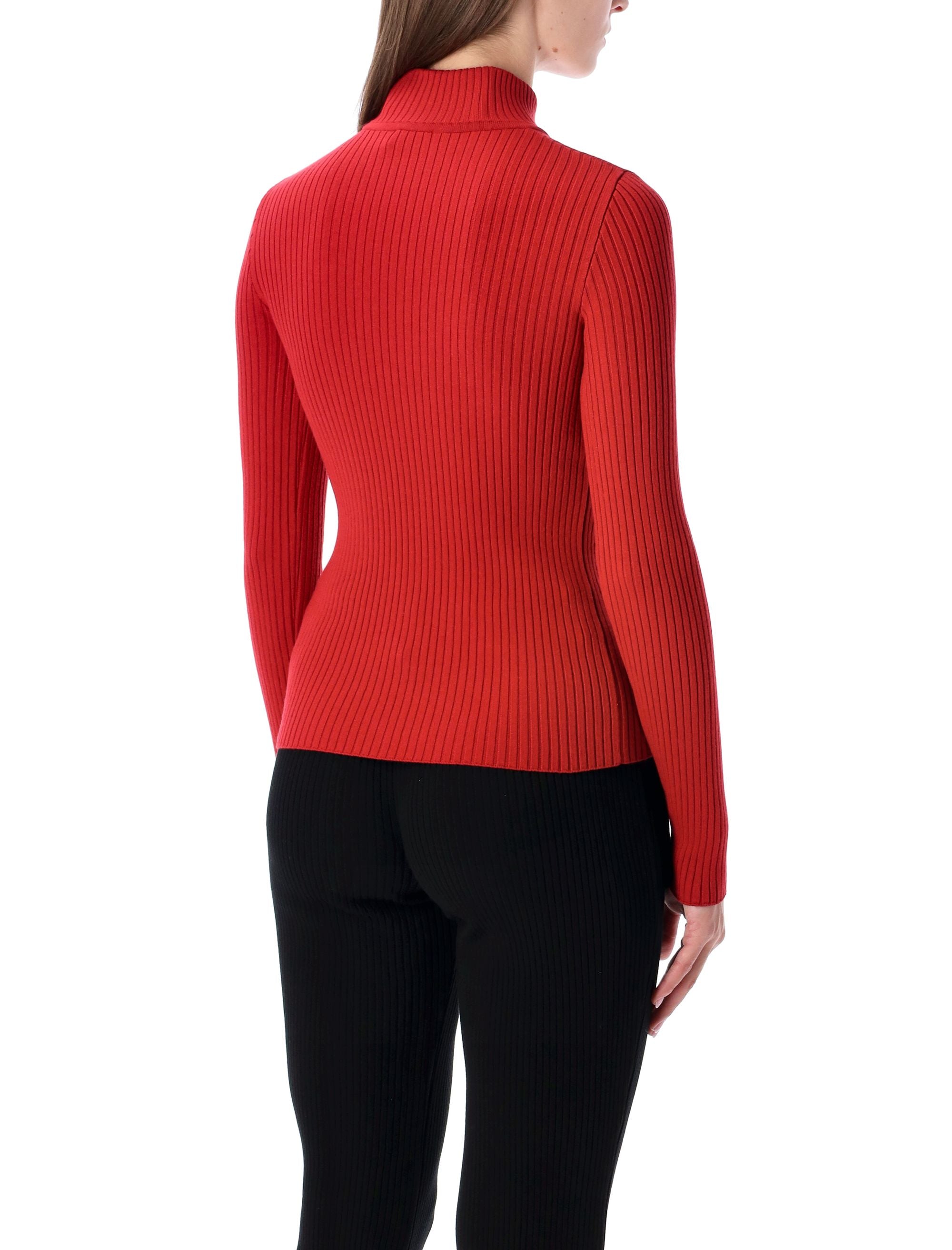 Rib Knit Mock Neck Sweater