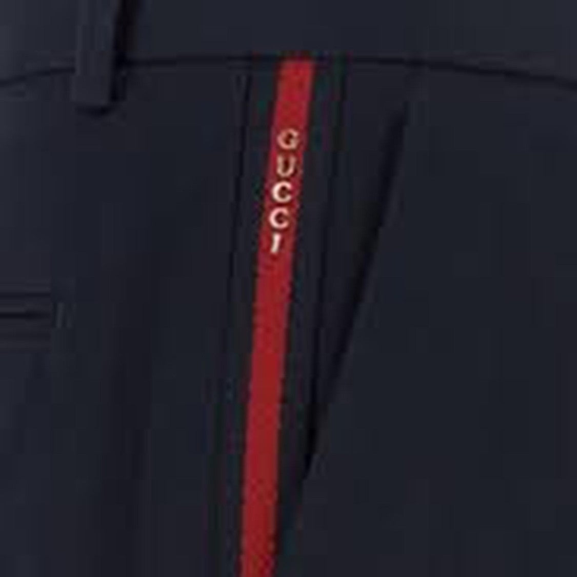 Tailored Black Cotton Trousers With Subtle Accent Stripe