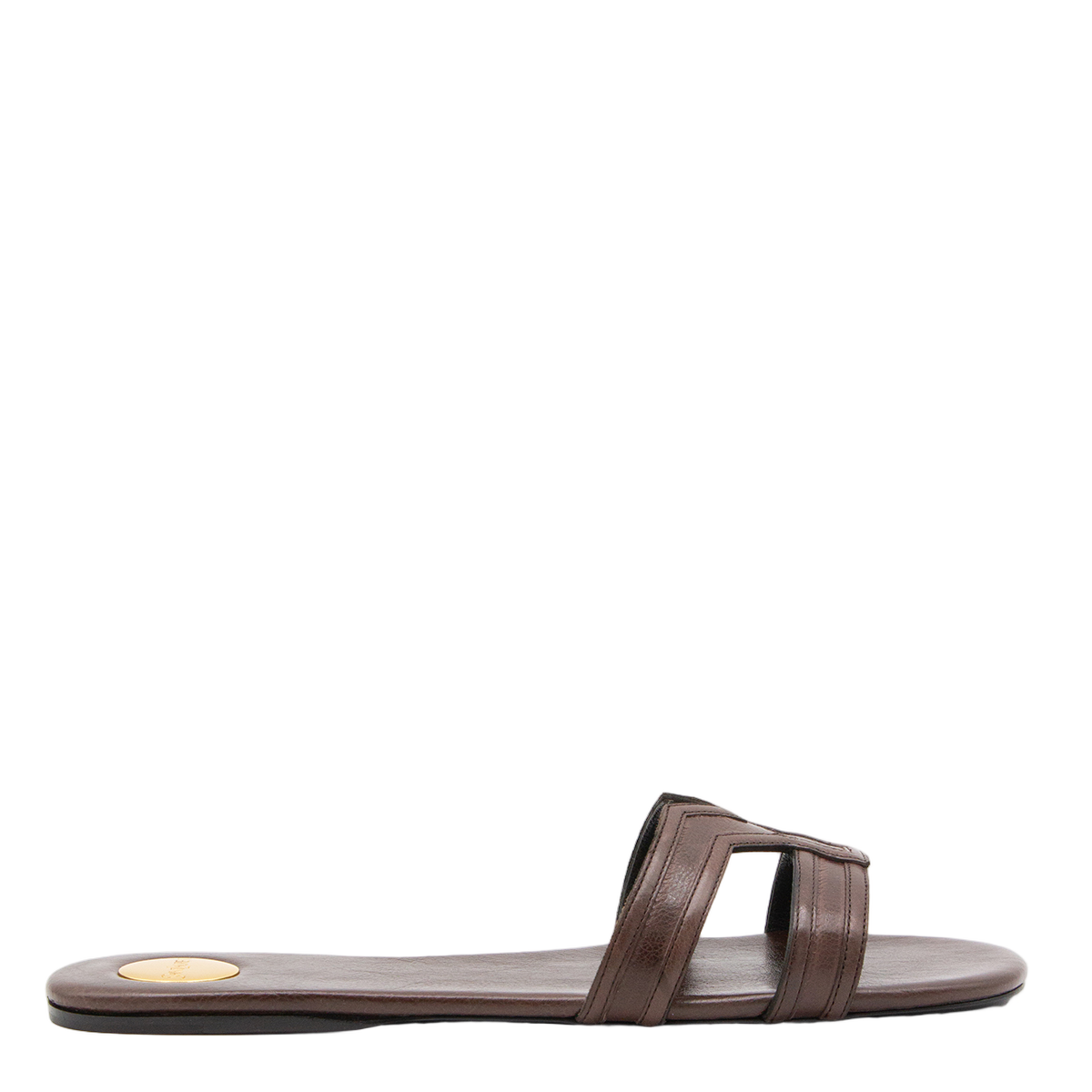 Brown Leather Mabrouka Flats