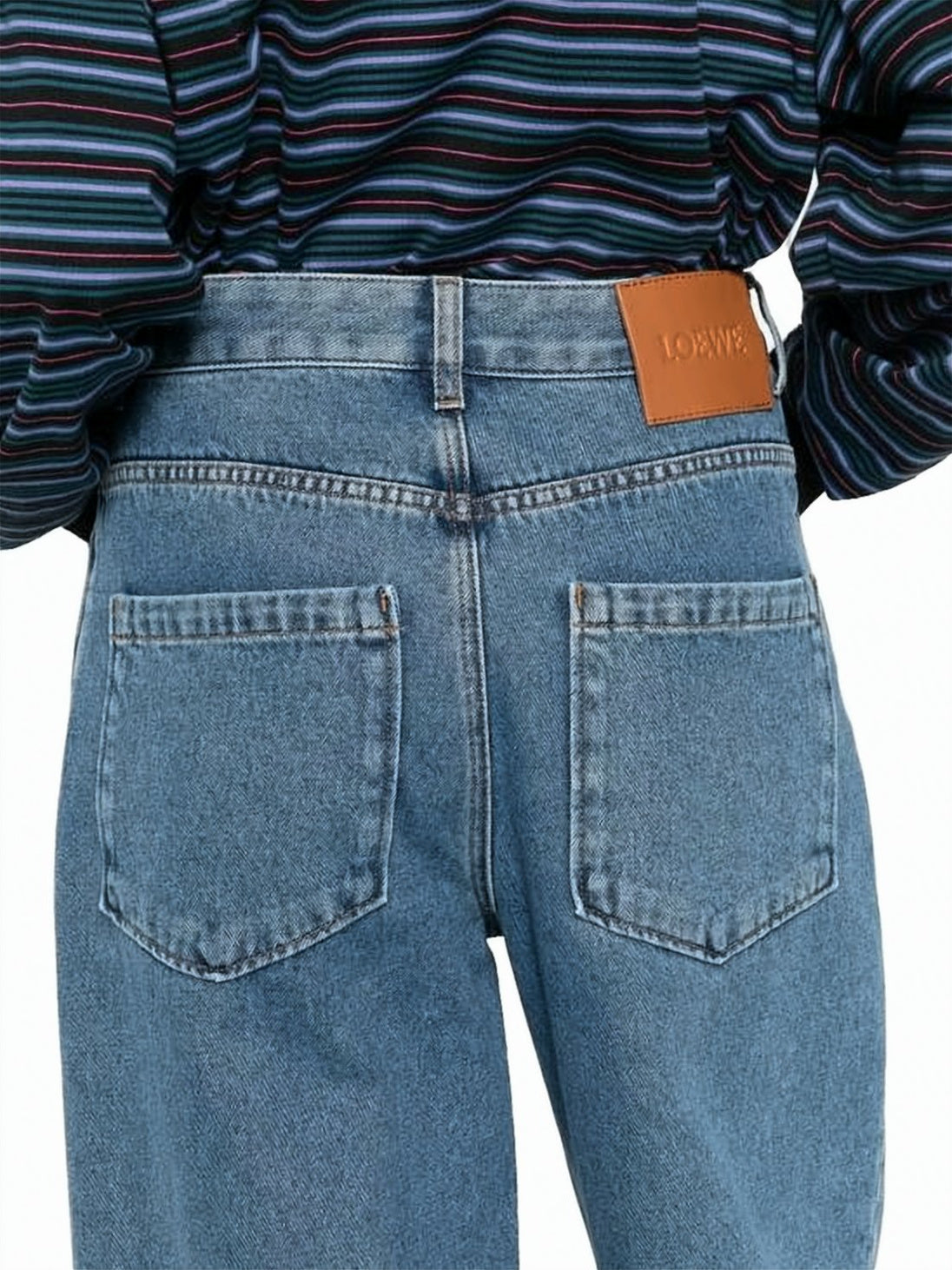 Wide-Leg Denim Pants with Classic Five-Pocket Design