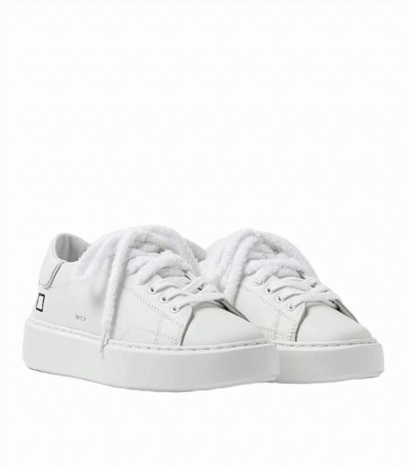 White Sfera Calf Leather Stitched Sneakers