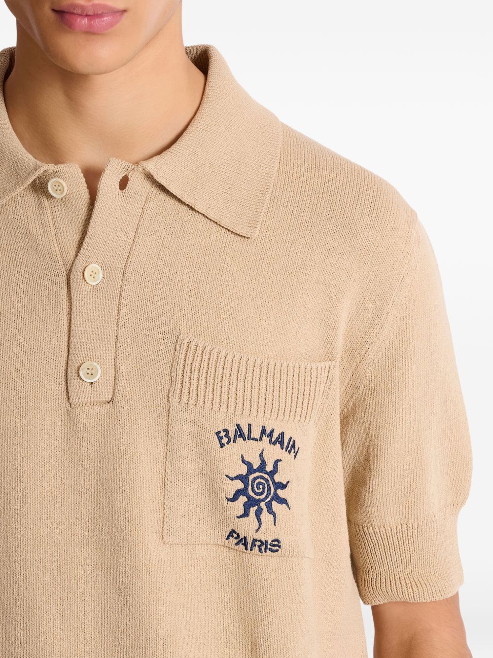 Short Sleeve Polo Shirt With Button Placket