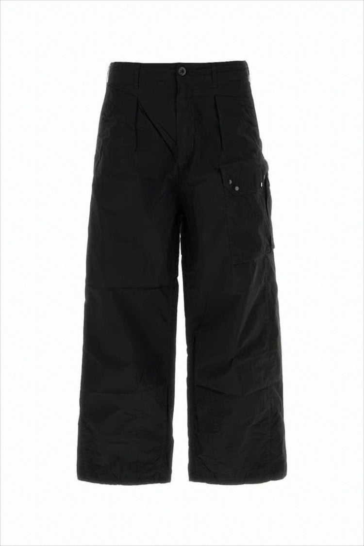 Straight-Leg Pants with Wide Design and Side Pockets