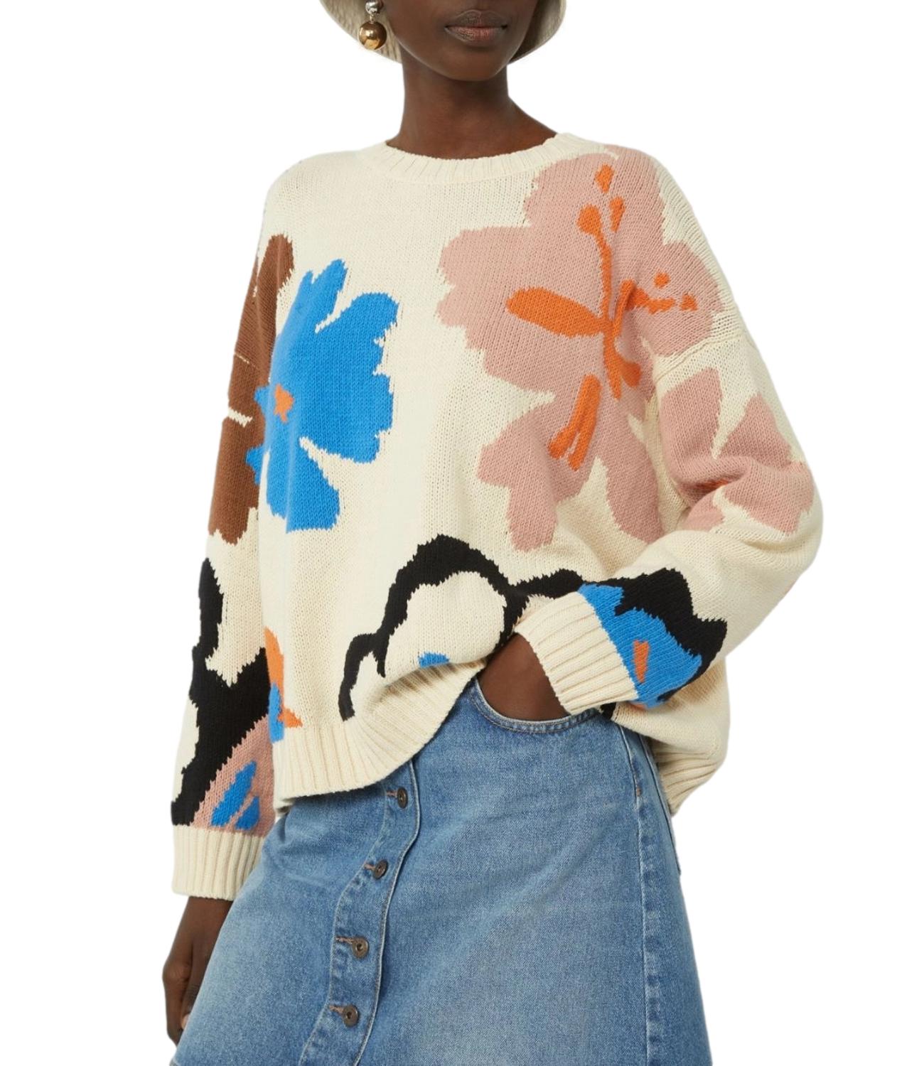 Multicolor Floral Wkdcelebre Linen Sweater