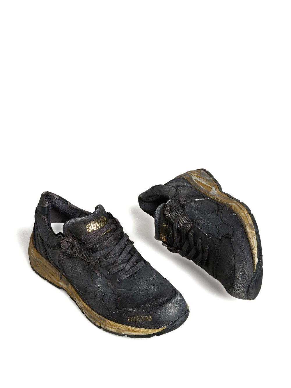 Sleek Black Sneakers with Distressed Finish