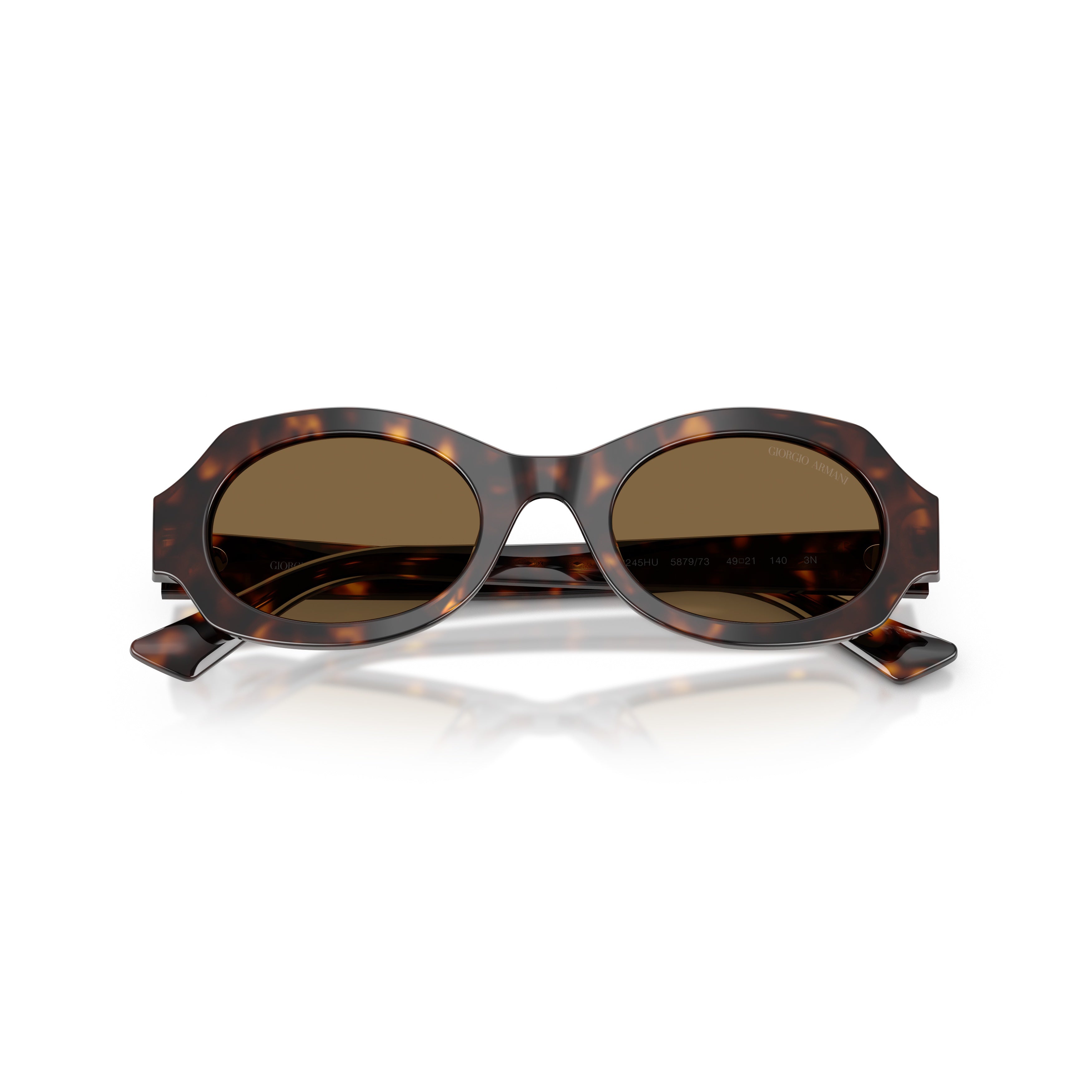 0ar8245hu Tortoiseshell Oval Frame Sunglasses with Logo Detail