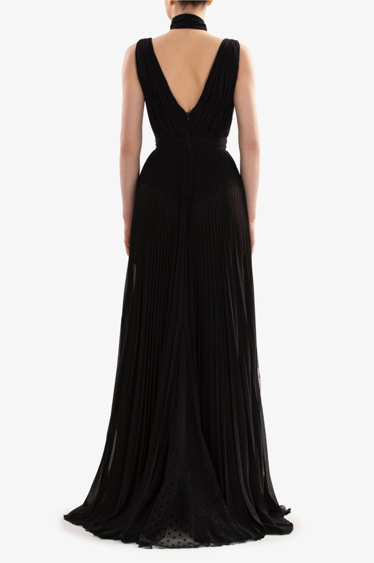 Pleated Dress With Lace