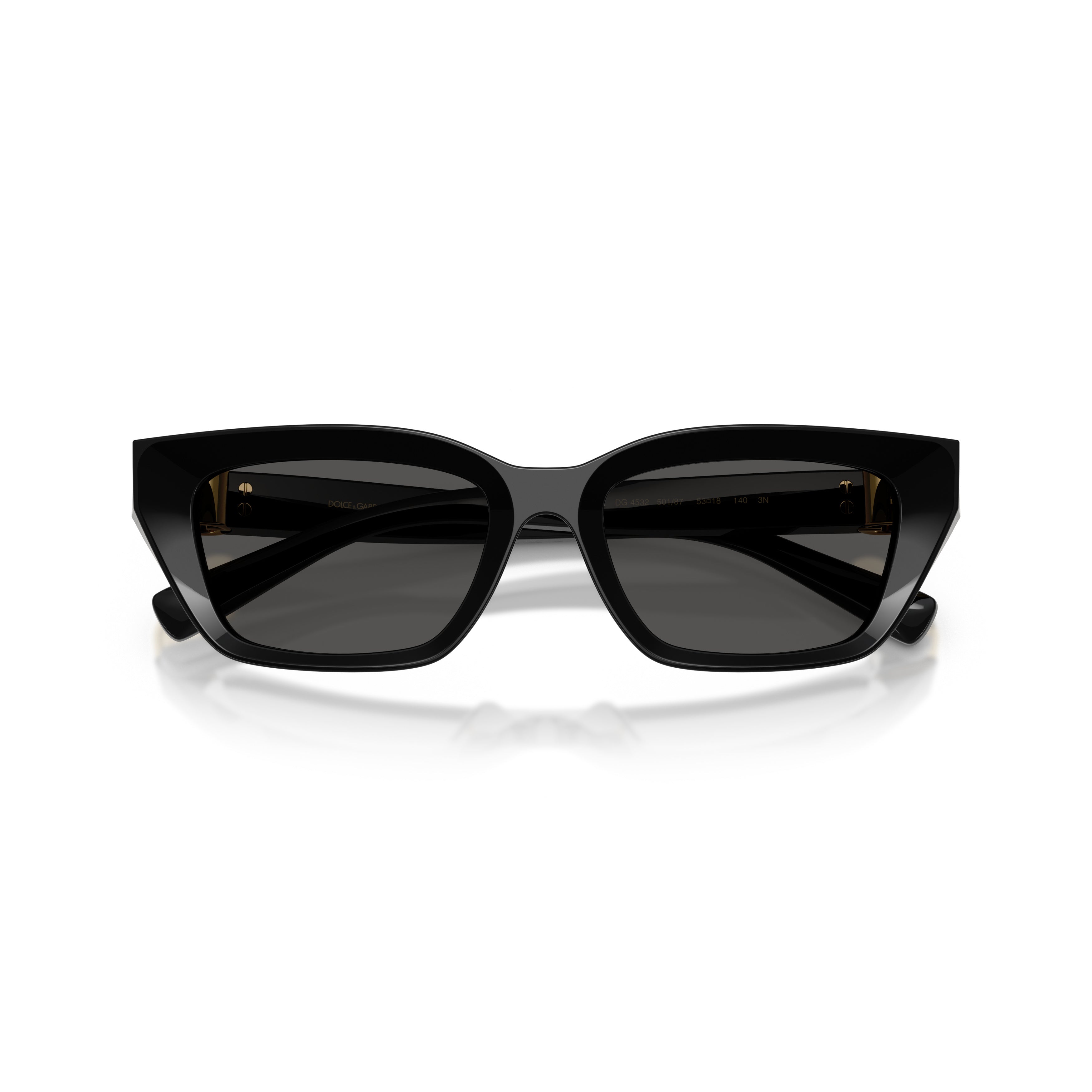 0dg4532 Rectangular Sunglasses with Glossy Black Frame