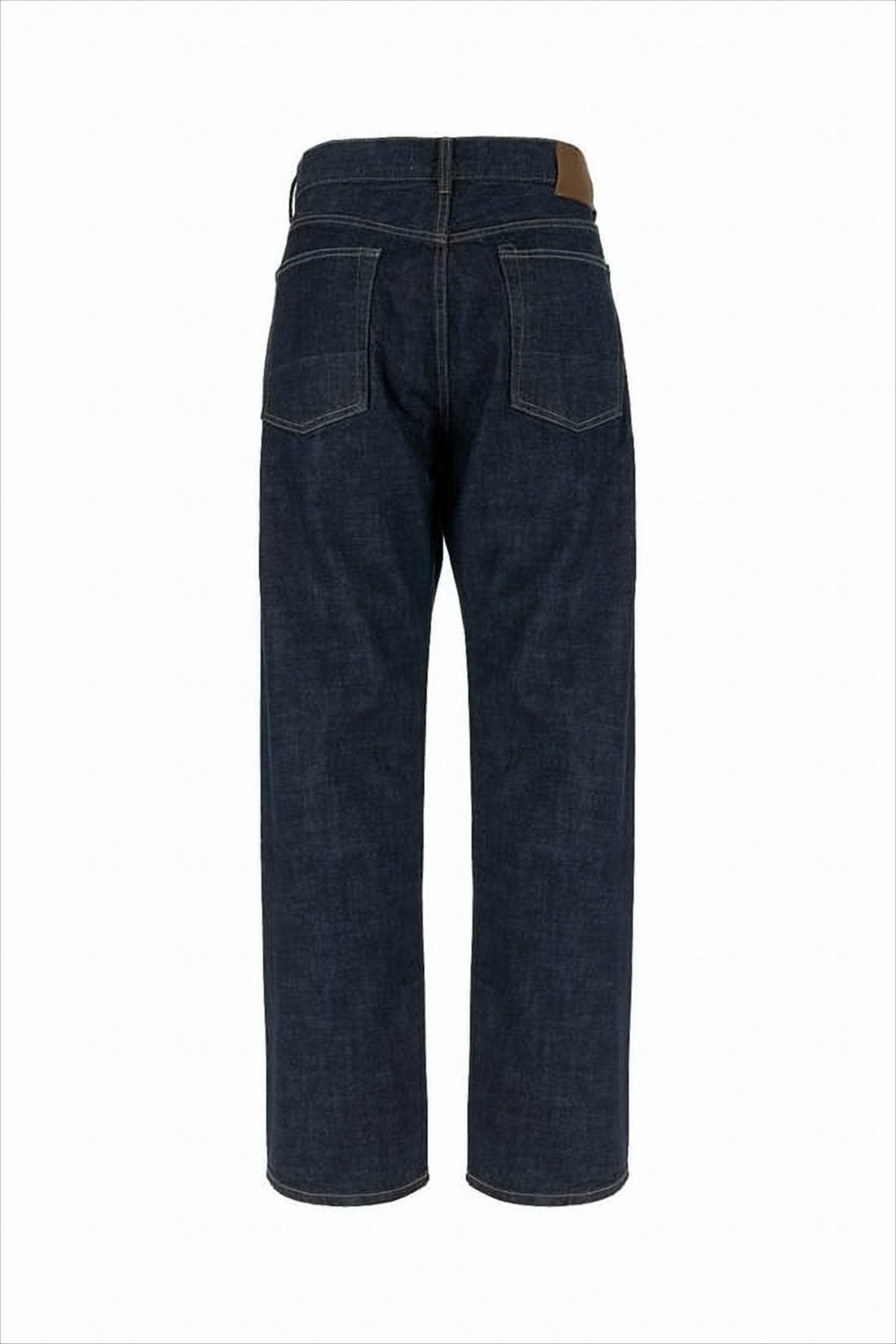 Straight-Leg Denim Pants With Cropped Length