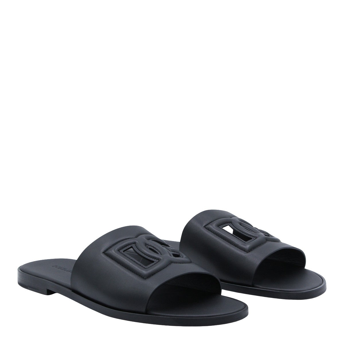 Matte Black Flat Shoes with Rounded Toe