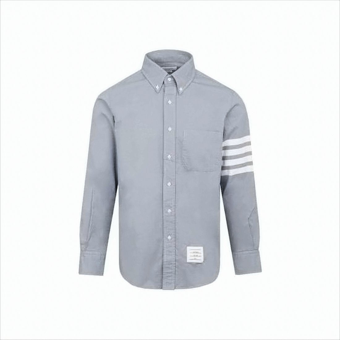 Long-Sleeve Shirt with Classic Collar and Striped Detailing