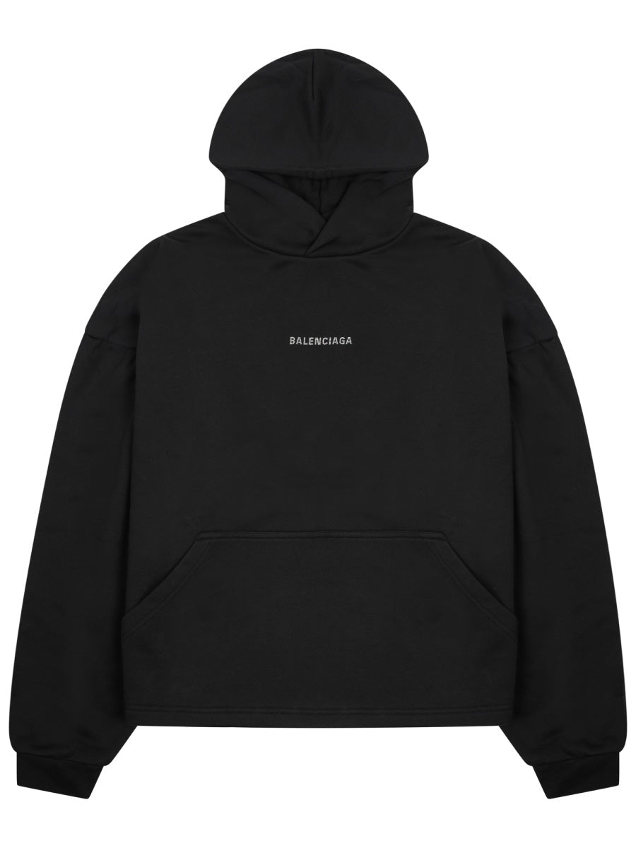 Cropped Sweatshirt With Front And Back Logo Details