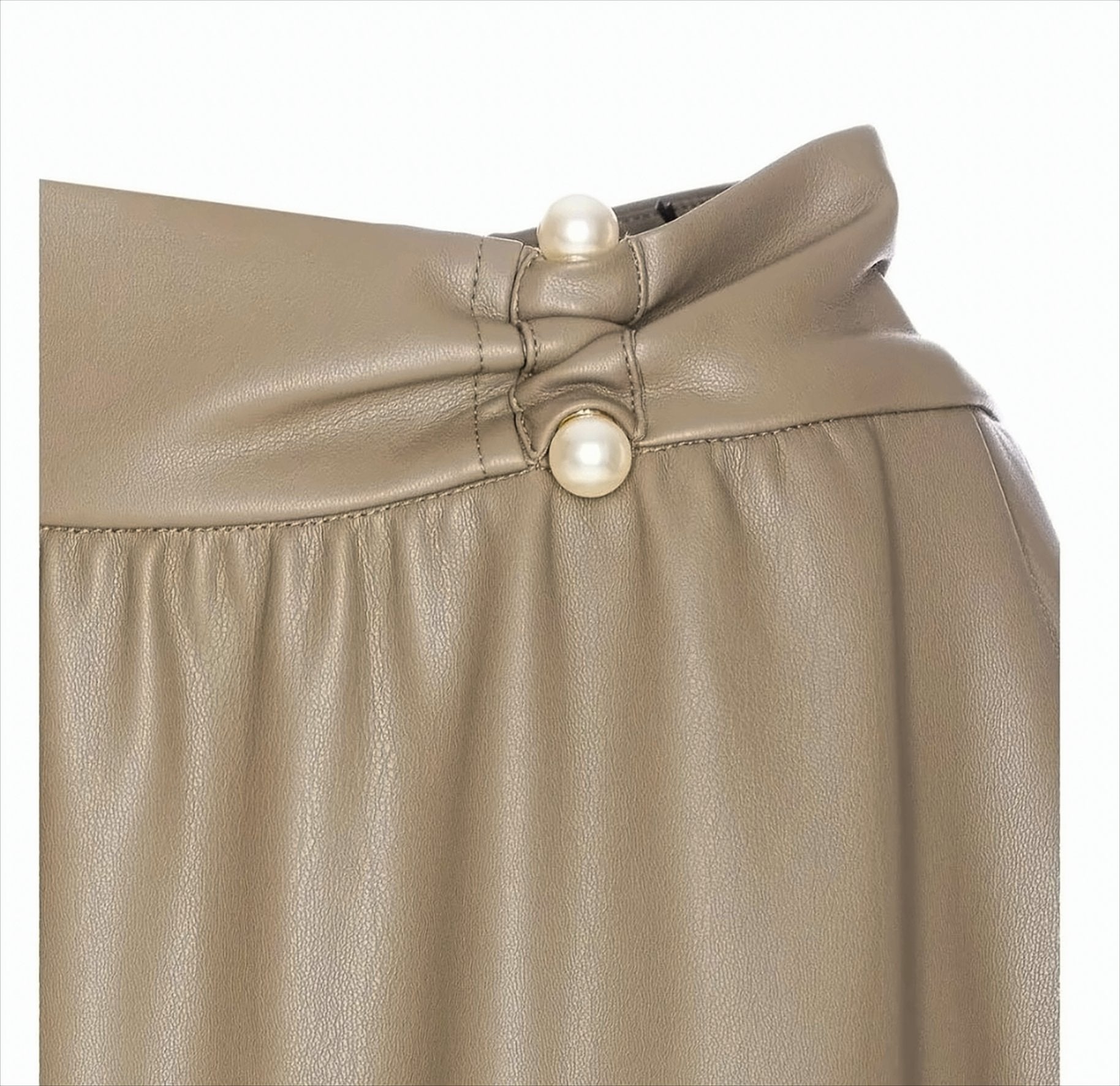 Longuette Skirt With Pearl-Embellished Waist