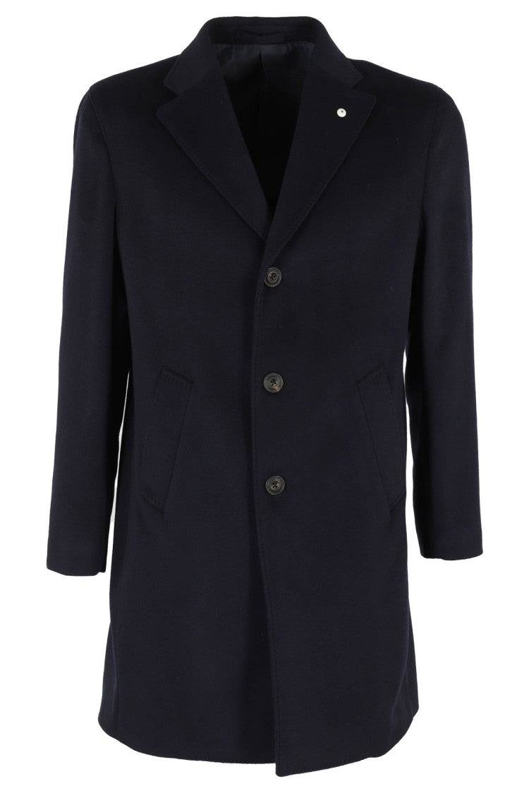 Cashmere Coat With Classic Lapels And Functional Pockets
