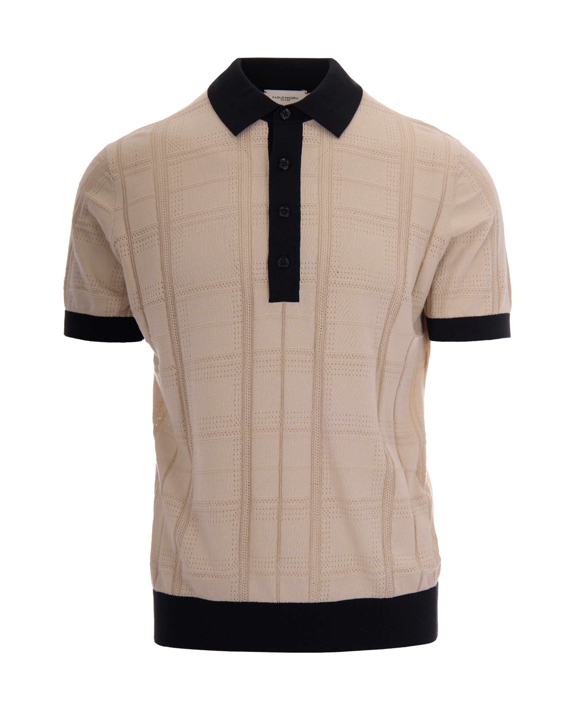 Paolo Pecora Perforated Contrast Polo