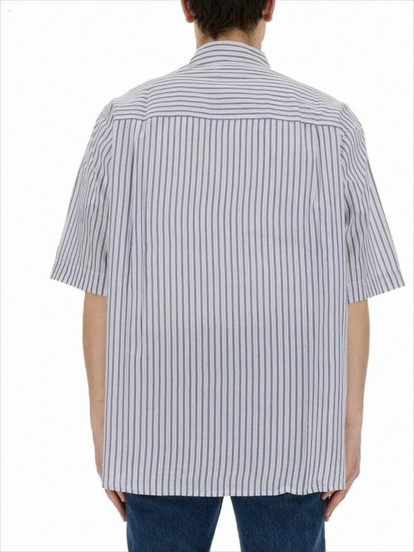Relaxed Fit Striped Short-Sleeved Shirt