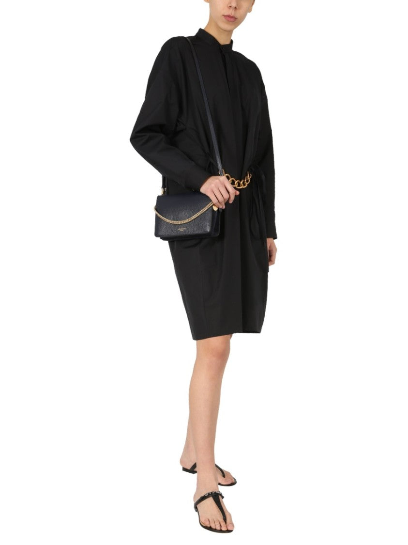 Knee-Length Dress With Korean Neck