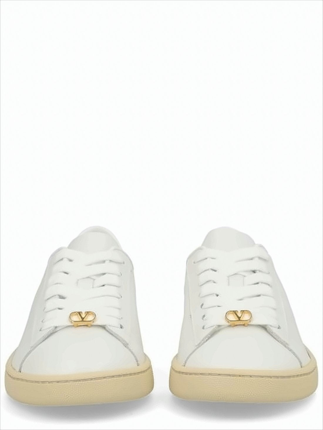 Low-Top Calf Leather Sneakers with Gold-Detail Accent