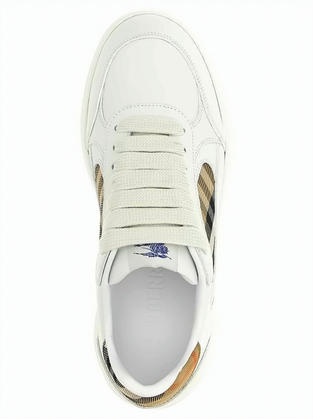 Leather Sneakers With Signature Check Panels