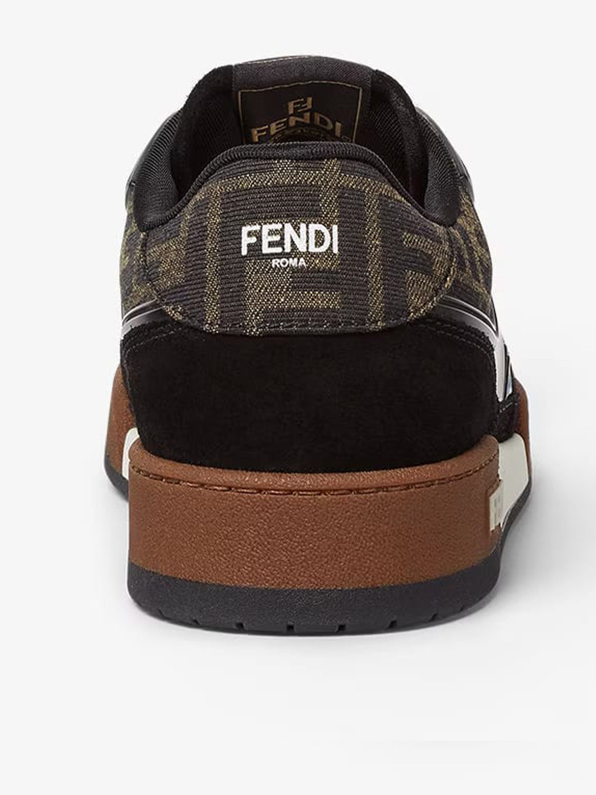 Dark Brown Monogram Suede Low-Top Sneakers