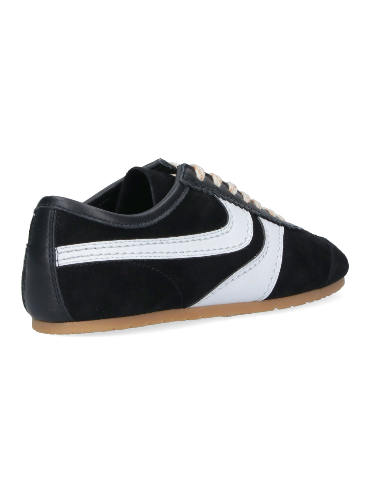 Black Suede Contrasting Trim Rubber Sneakers