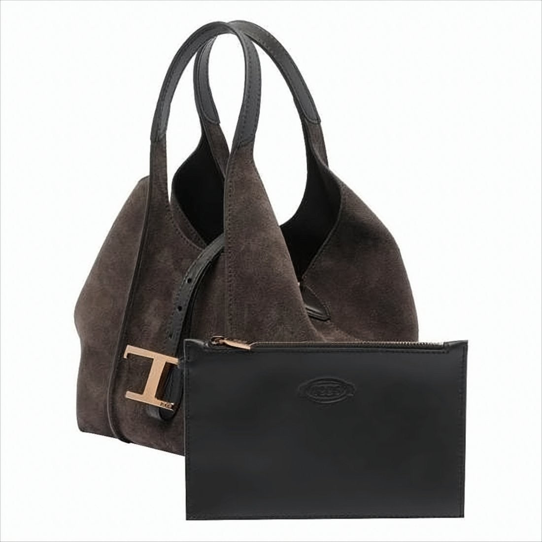 Soft Suede Crossbody Bag with Metallic Buckle Detail
