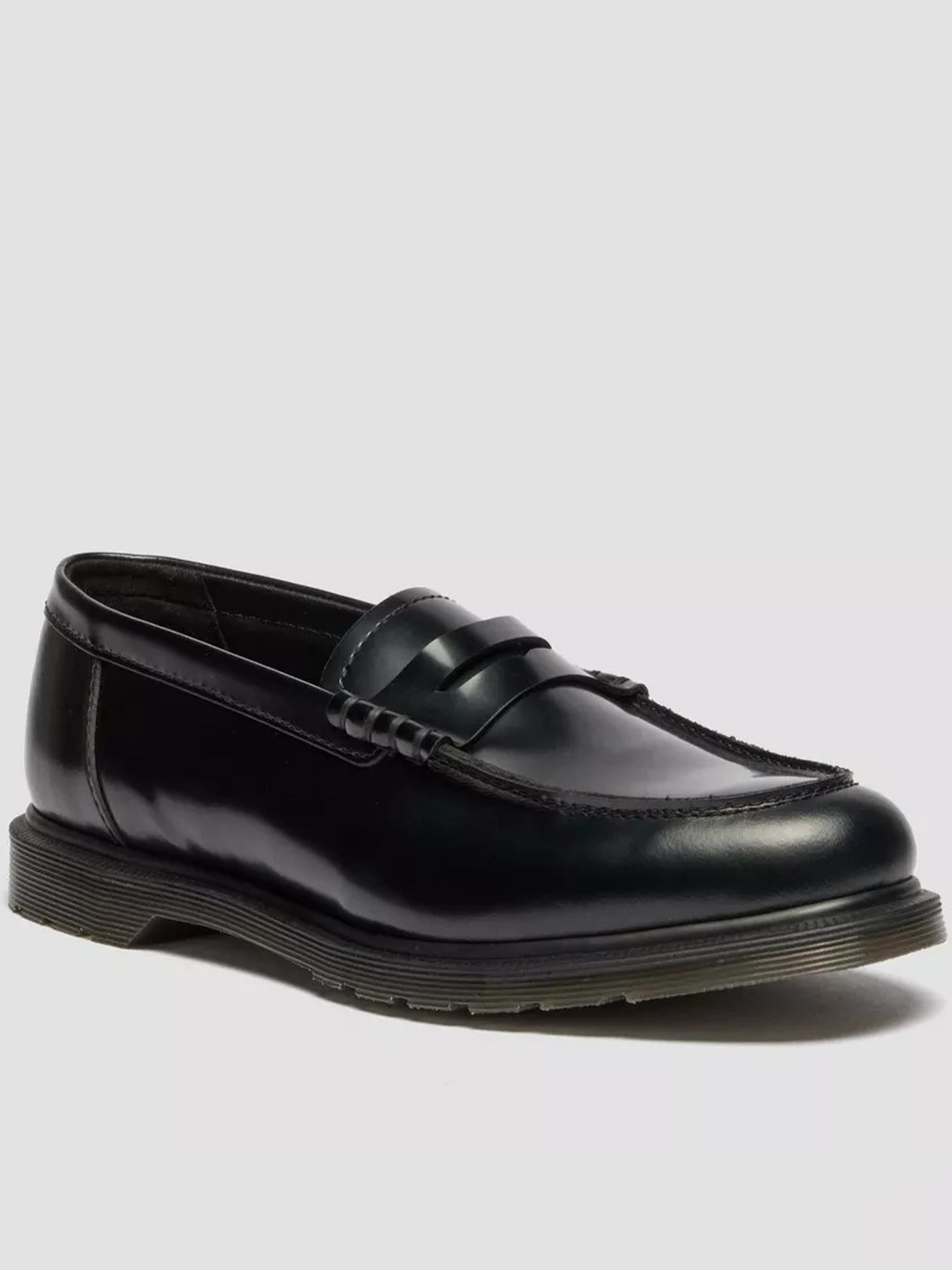 Mayfare Polished Black Leather Penny Loafers