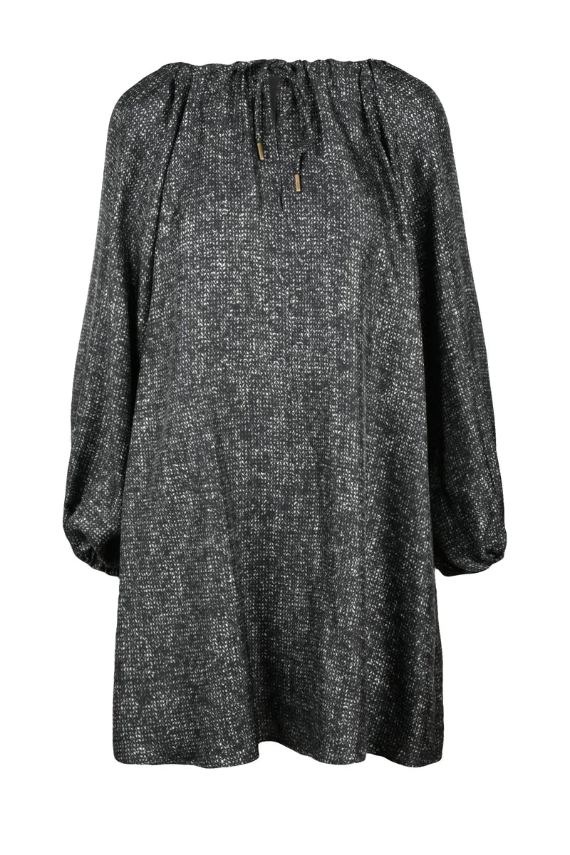 Short Silk Dress - Grey