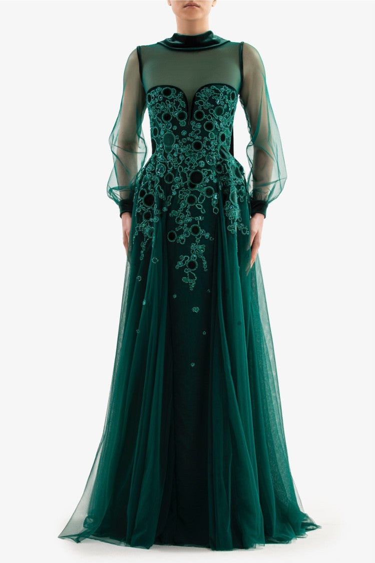Embroidered Tulle Dress