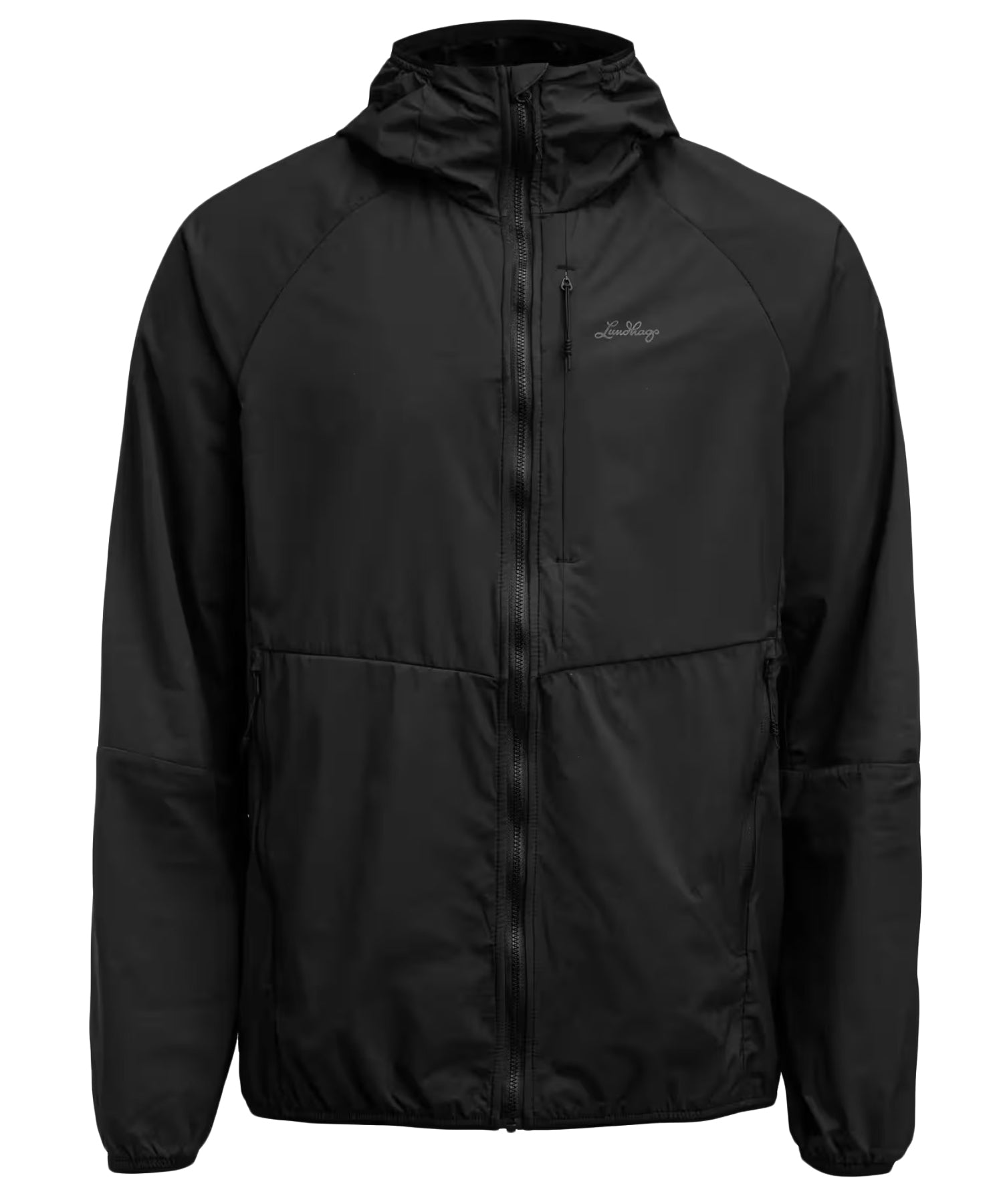 Lightweight Black Minimalist Jacket with Hood