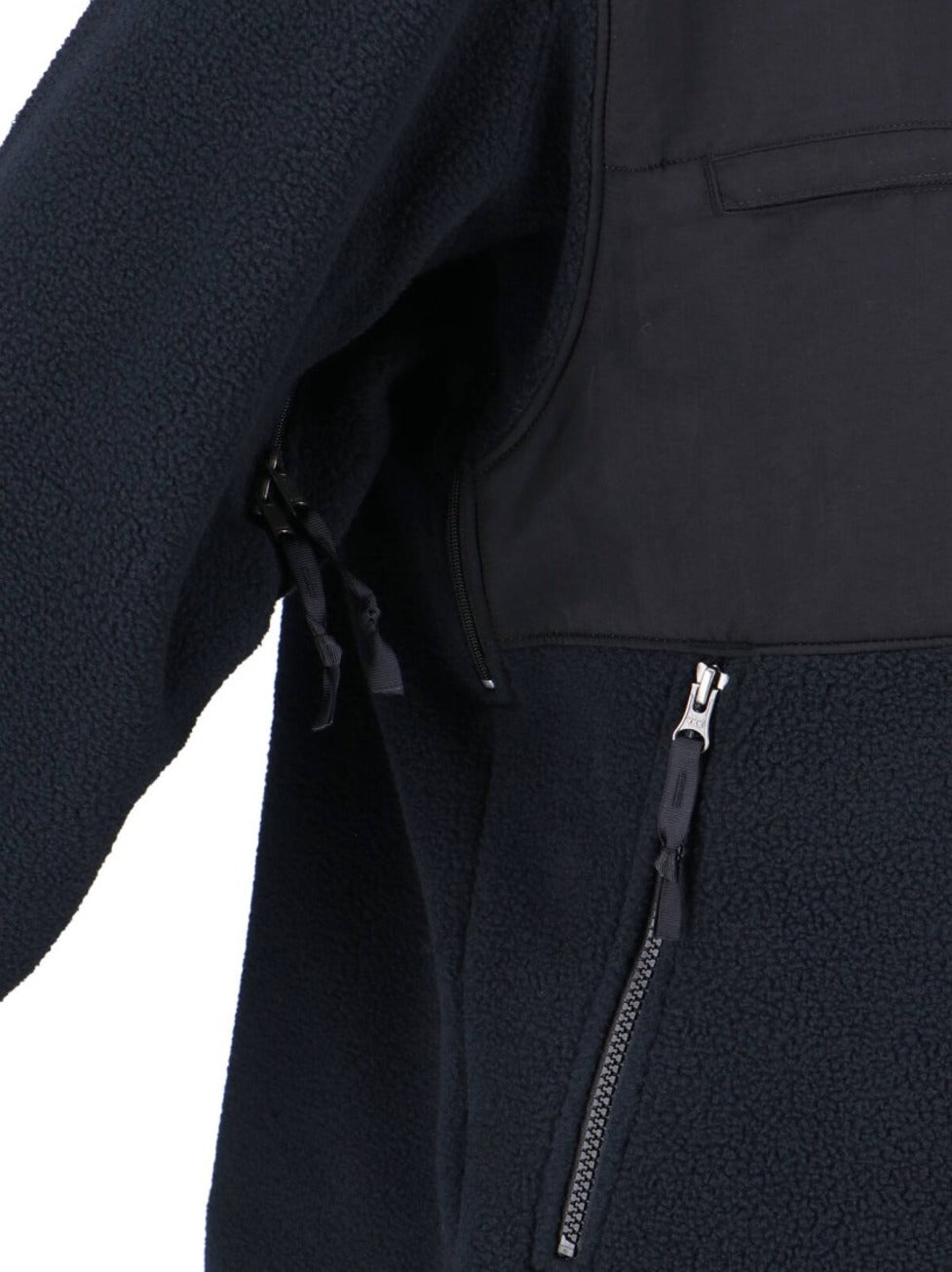 Teddy Fabric Zip Jacket With High Collar And Contrasting Details