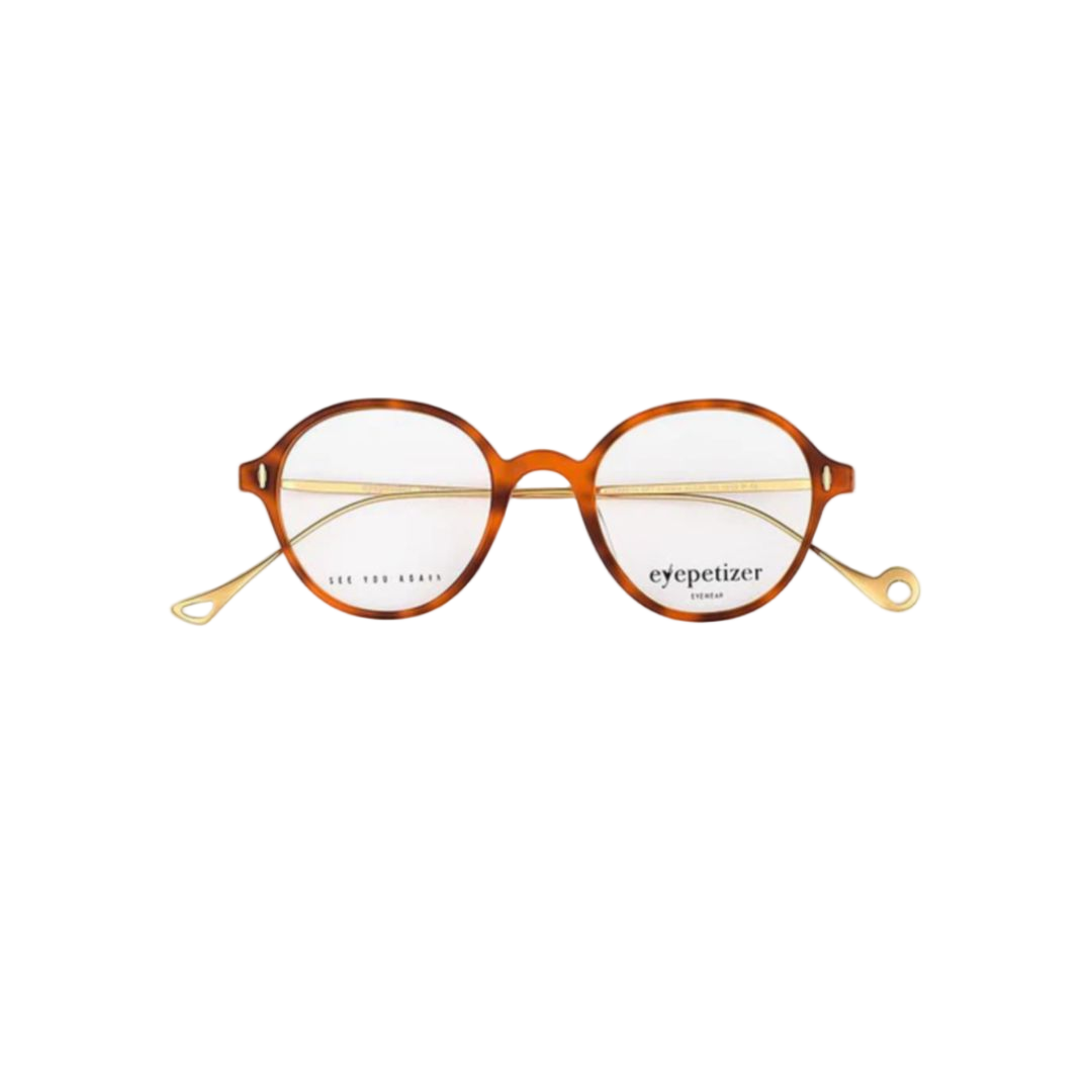 Elizabeth Opt Round Frame Eyepetizer Eyeglasses with Gold-toned Temples