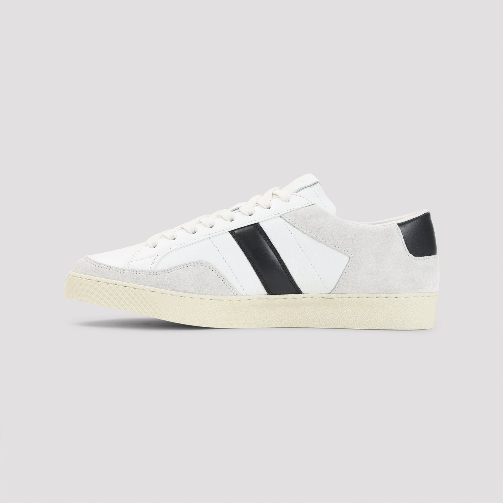 Low-Top Sneakers with Grey Suede Accents