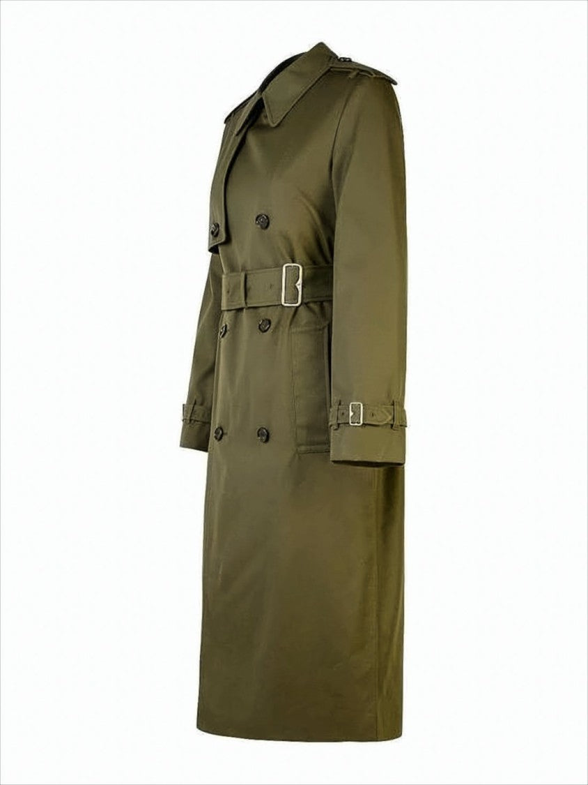 Classic Double-Breasted Trench Coat With Structured Fit