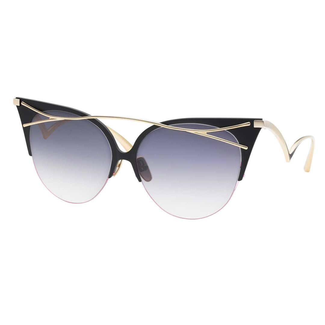 Twiggy Cat-Eye Sunglasses with Gold Metal Accents