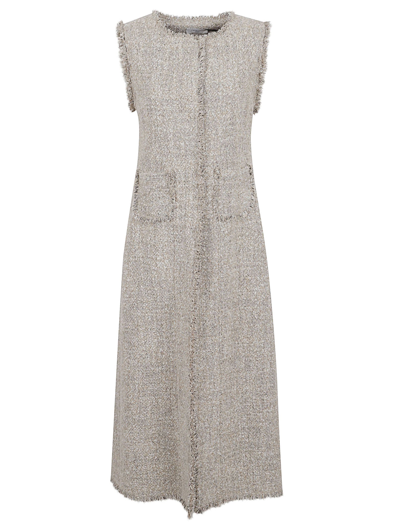 Textured Wool Waistcoat With Raw-Edge Detailing