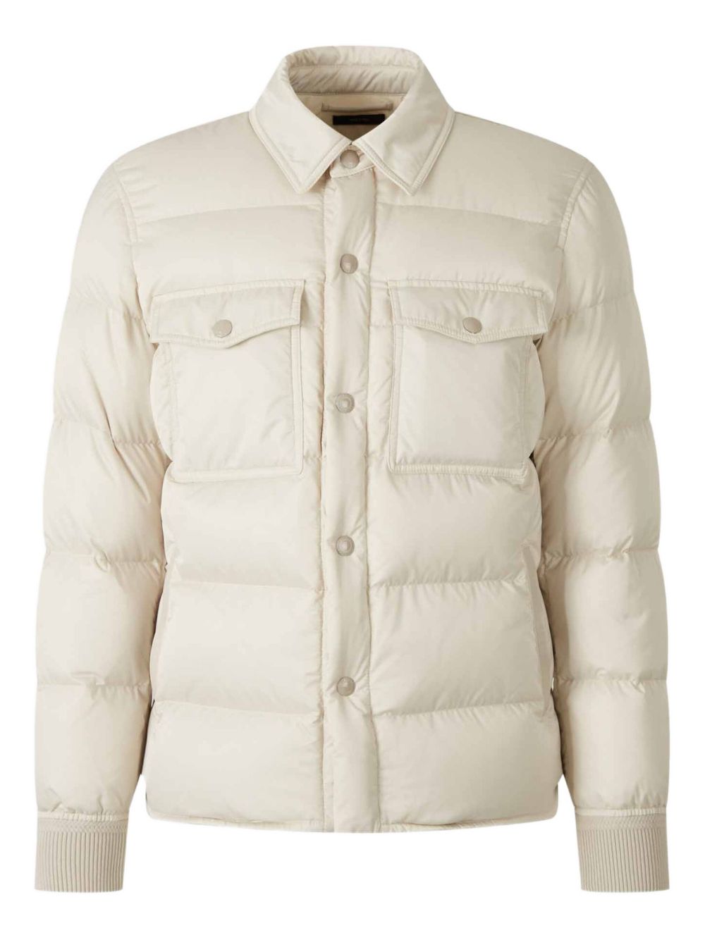 Quilted Down Jacket With Shirt Collar