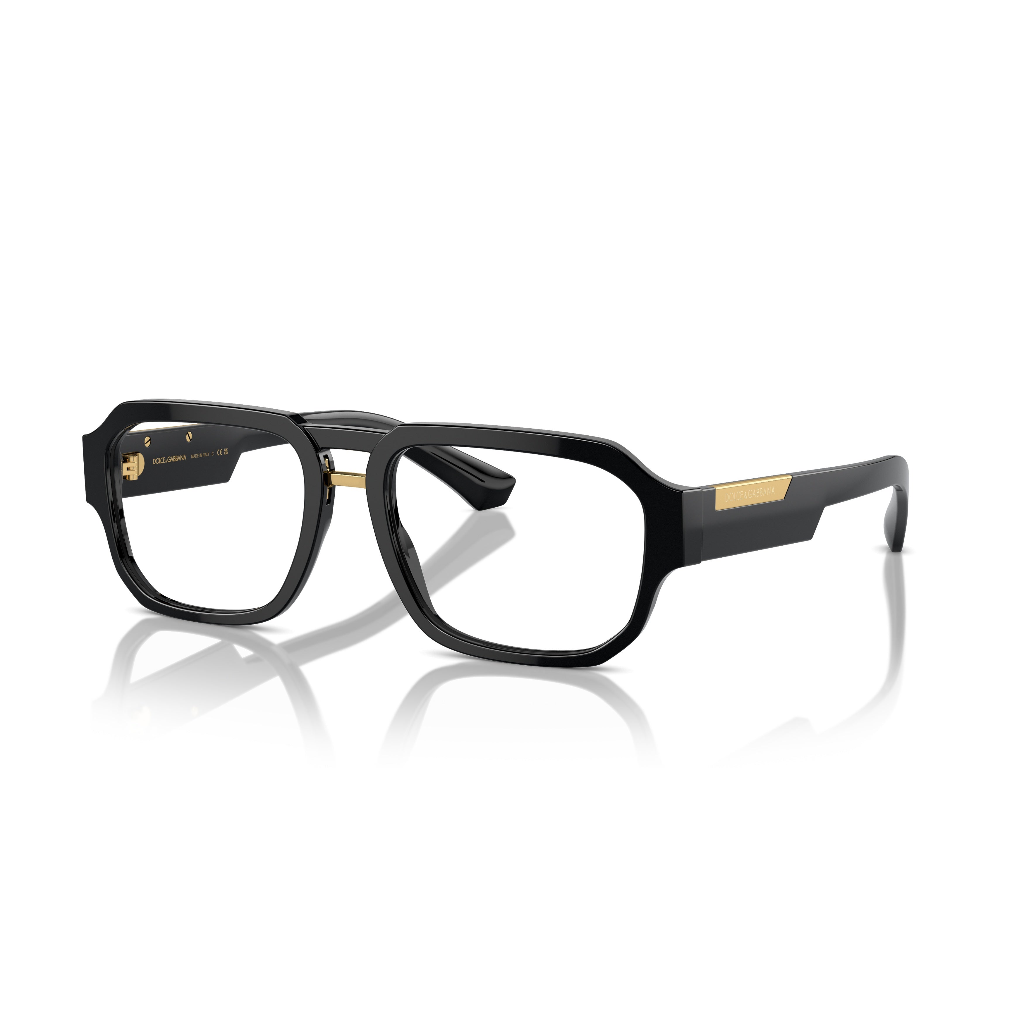 0dg3389 Rectangular Black Acetate Eyeglasses