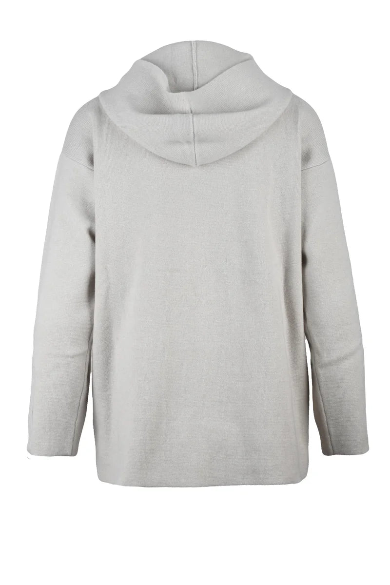Wool Silk Cashmere Zip Cardigan - Beige