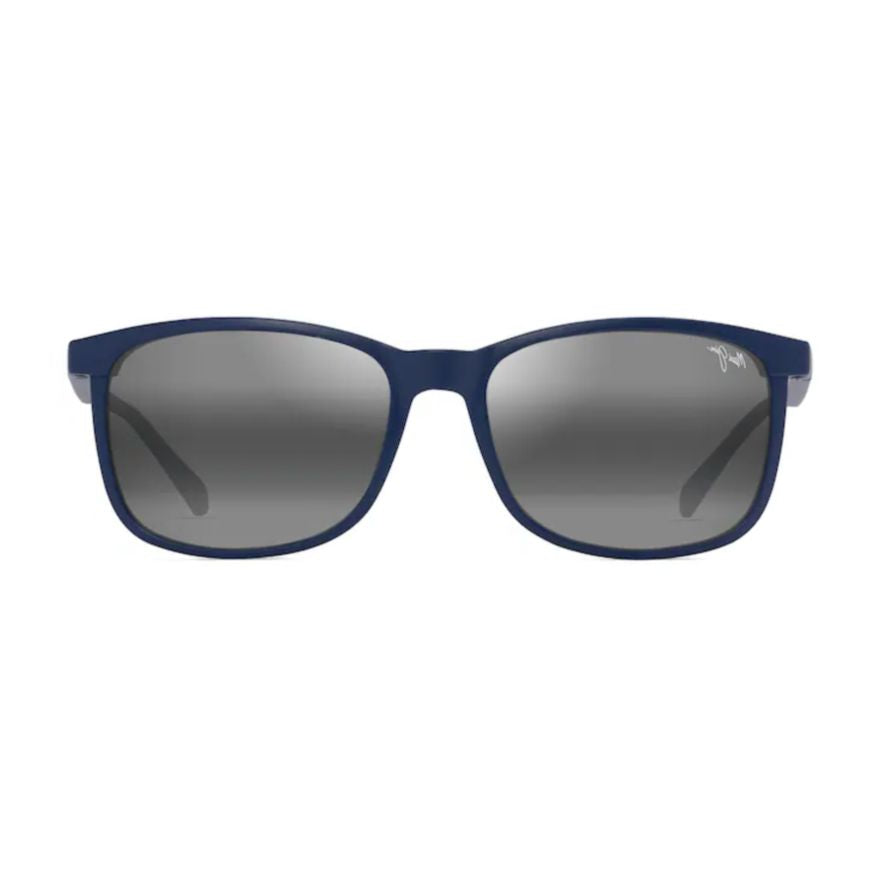 Hulili Matte Navy Rectangular Sunglasses with Gradient Grey Lenses