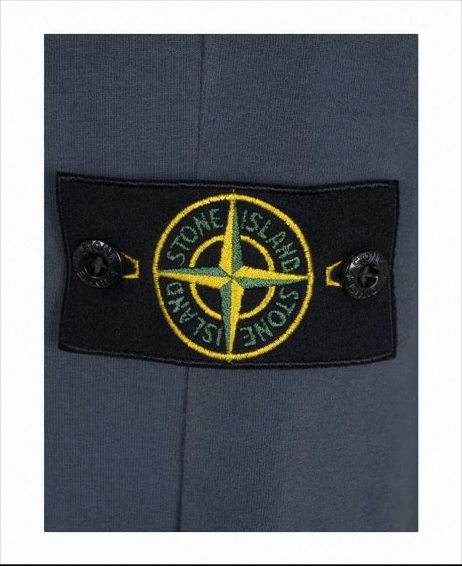 Relaxed Fit Blue-Gray Hoodie with Distinctive Patch