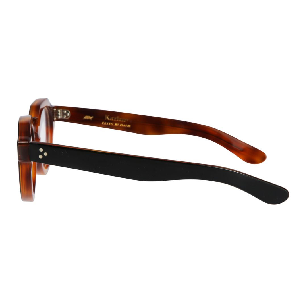 Spike Round Tortoiseshell Frame Sunglasses with Keyhole Bridge