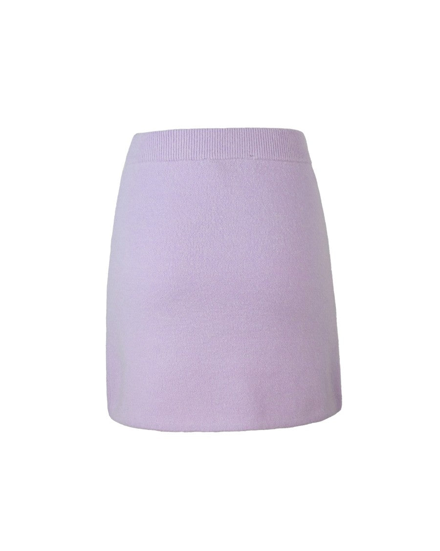 Lilac Knit Skirt With Crystal Trim