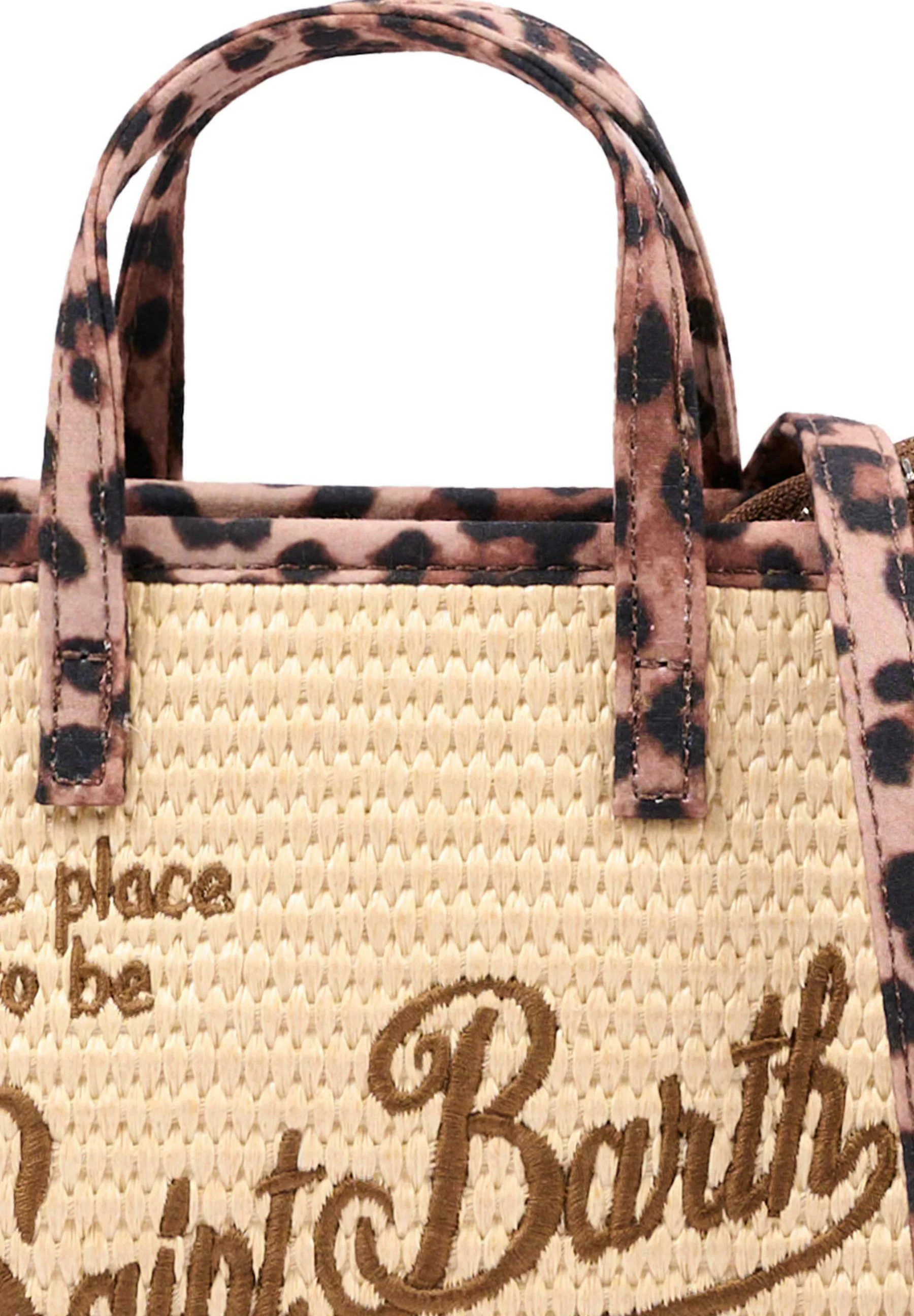 Leopard Print Vivian Straw Bag