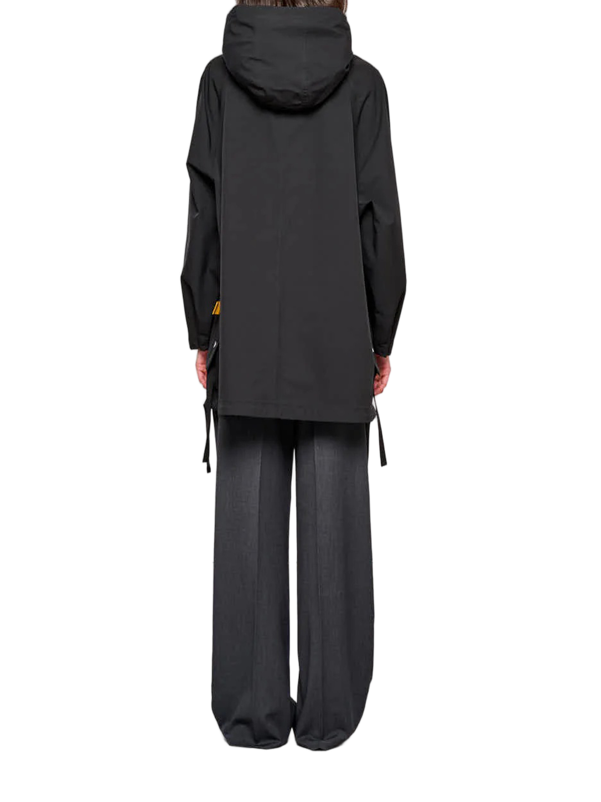 Black Cape Two Layers Hooded Cape Jacket