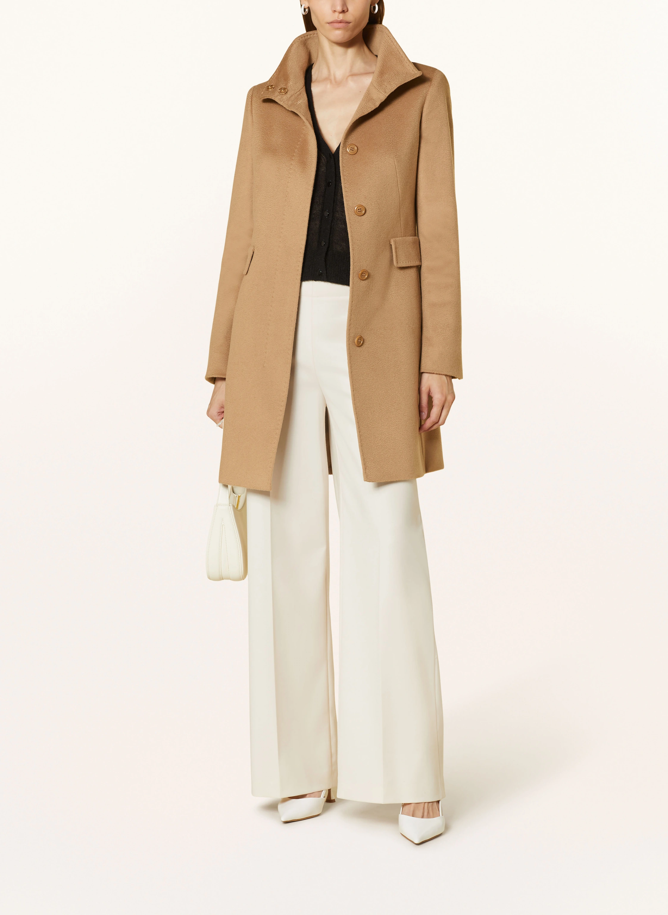 Classic Tailored Virgin Wool Camel Coat