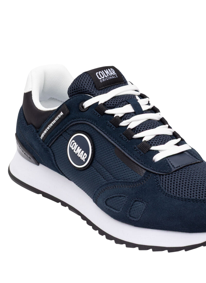 Textured Nylon Sneakers with Suede Inserts