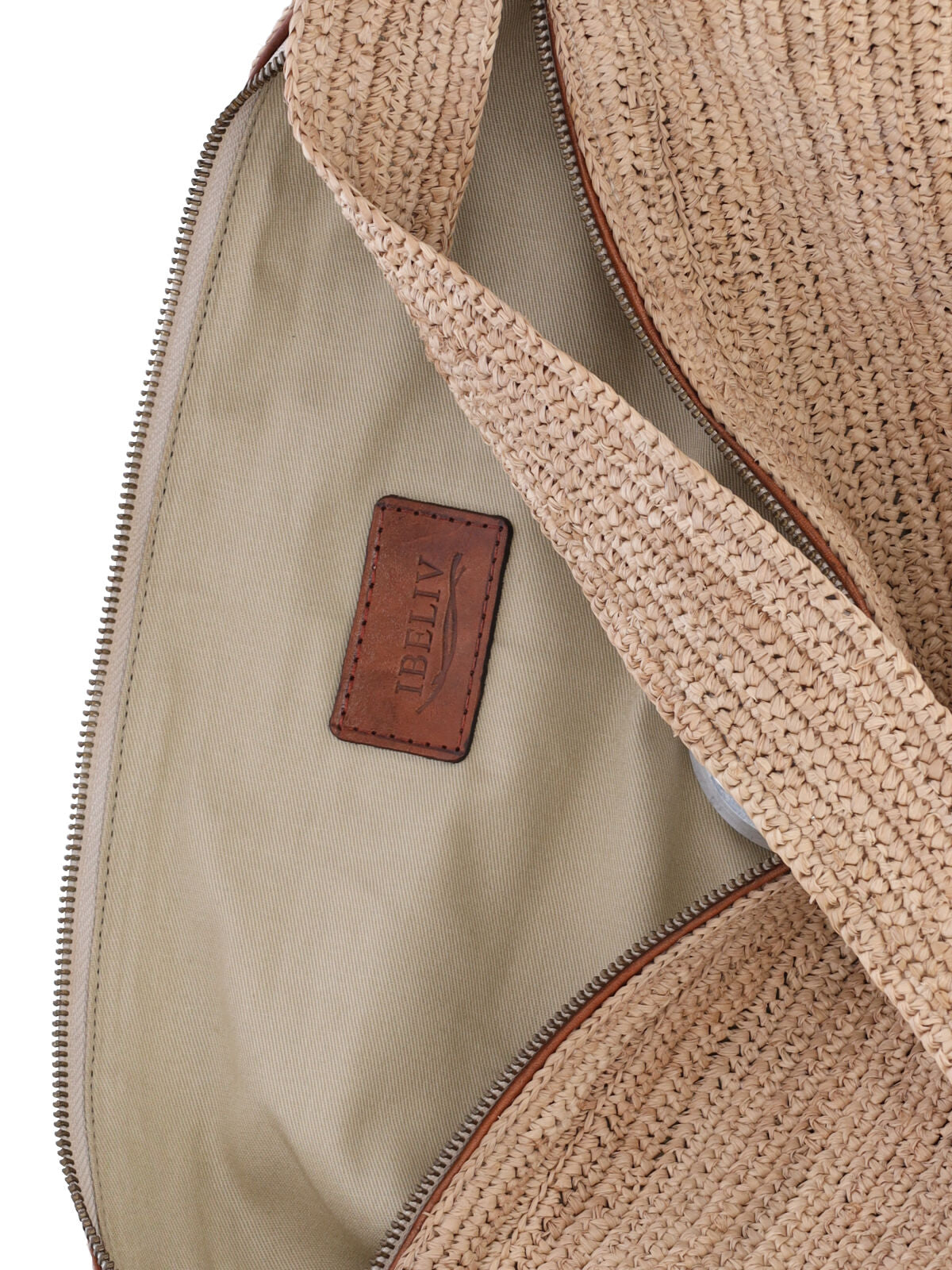 Beige Luna Woven Raffia Shoulder Bag