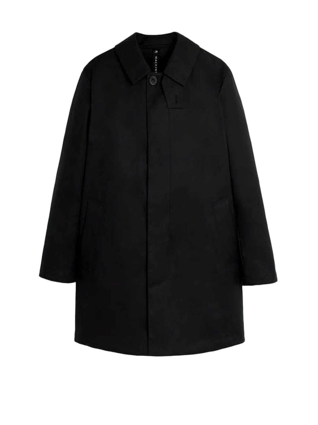 Black Cotton Jacket With Concealed Buttons